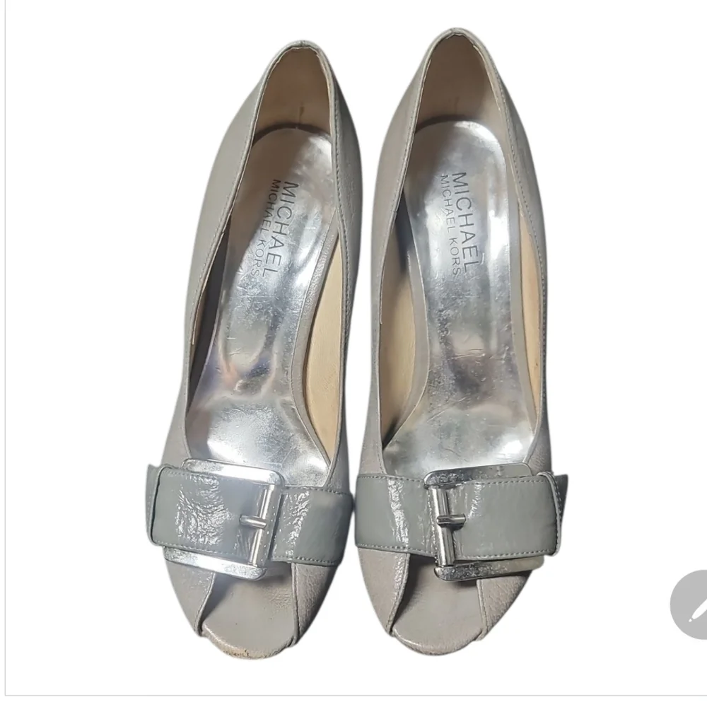 Michael Kors allister Gray Peep-Toe Heels Stiletto 6
